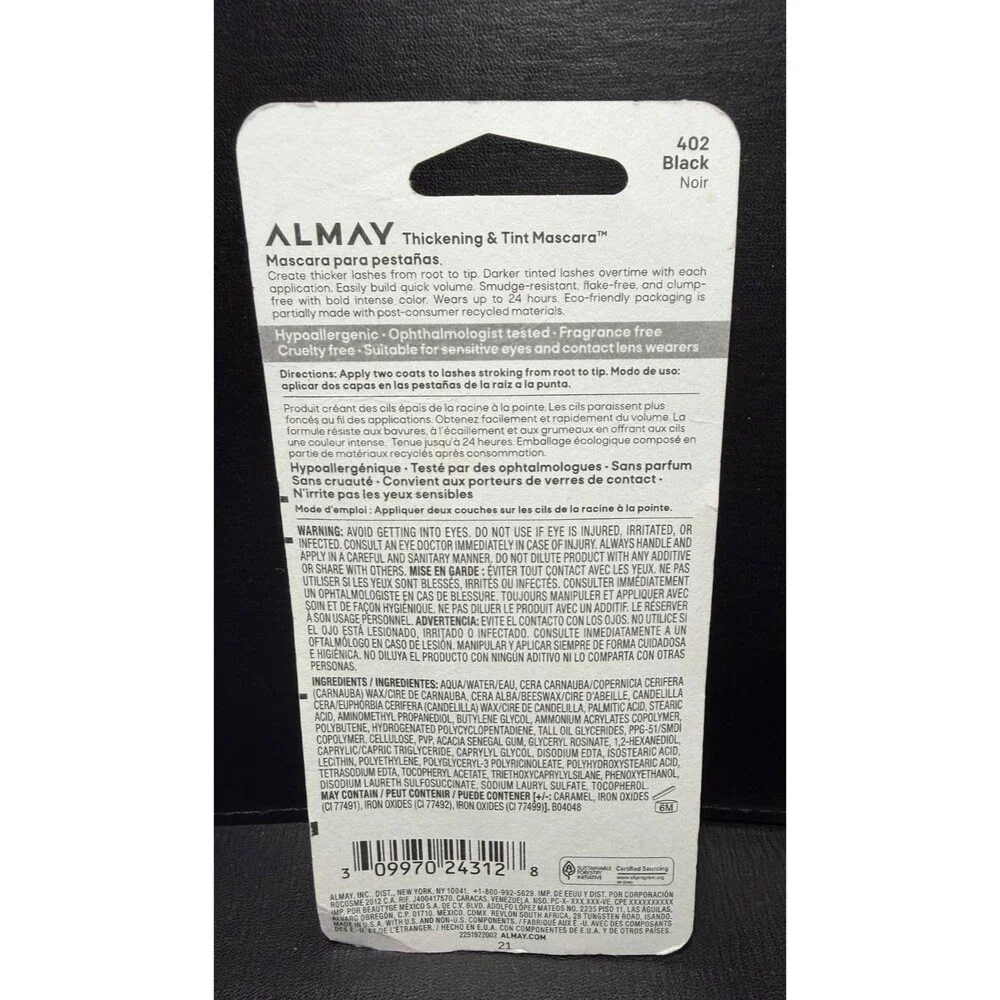 Almay Thickening & Tint Mascara 402 Black 0.28 oz